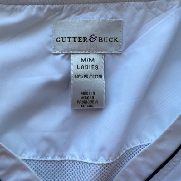 Cutter & Buck Ladies V-Neck Windbreaker Pullover Medium White Poly Lightweight - Picture 8 of 8